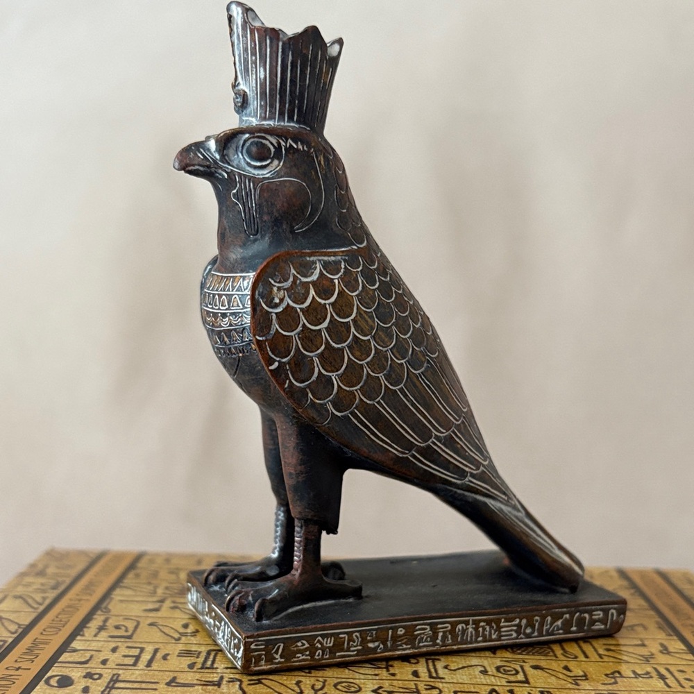 Ancient Egyptian God Horus Falcon Statue - Bronze Finish